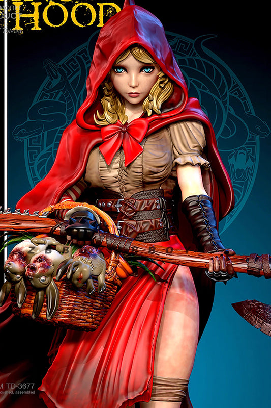 3D Printed 76mm ZBBOY-Produced Bloody Red Riding Hood Figure Resin Soldier White Model
