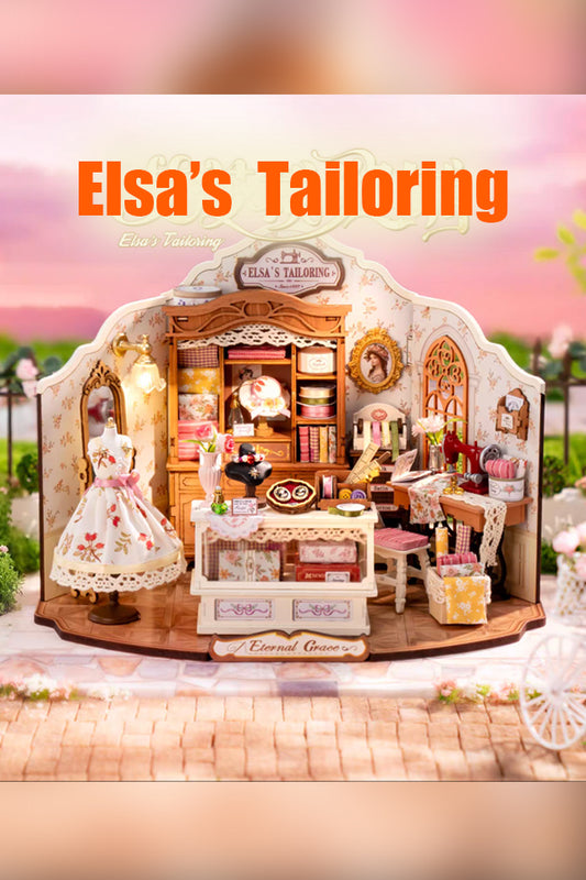 If you come to the super world DIY cottage Elsa tailor shop miniature scene art house hand-assembled house model